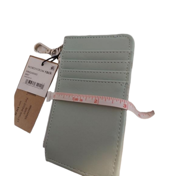 Steve Madden PVC Stone Keychain Wallet-Mint - Picture 9 of 10